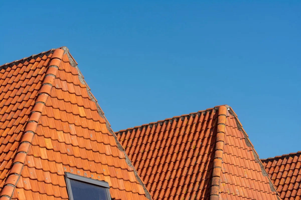 Clay barrel tile rooflines on homes in Oshkosh, WI